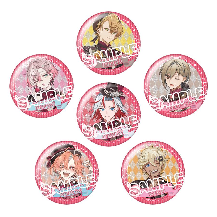 トレーディンググリッター缶バッジ(全6柄)／RED BOUQUET【BOX  